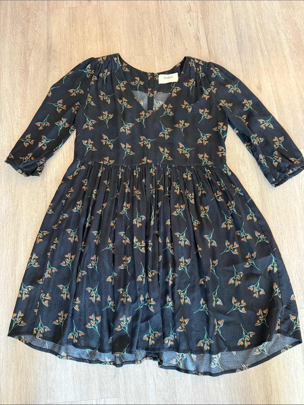 Ba&sh Black Floral Dress 1